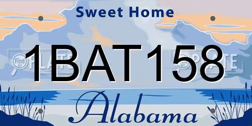 1BAT158 Alabama License Plate