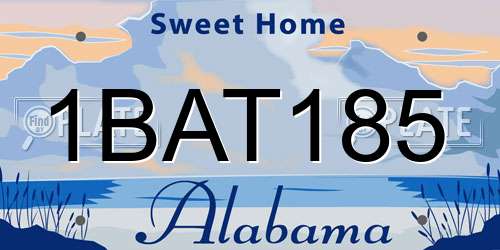 1BAT185 Alabama License Plate