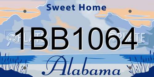 1BB1064 Alabama License Plate