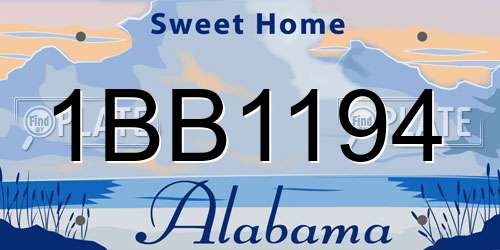 1BB1194 Alabama License Plate