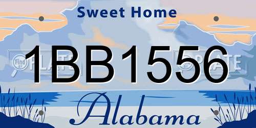 1BB1556 Alabama License Plate