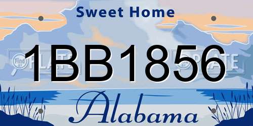 1BB1856 Alabama License Plate