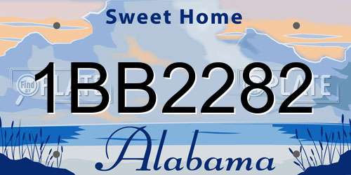 1BB2282 Alabama License Plate