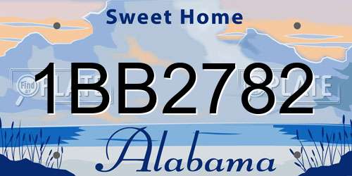 1BB2782 Alabama License Plate