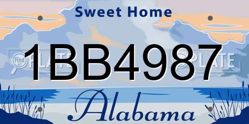 1BB4987 Alabama License Plate