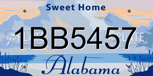 1BB5457 Alabama License Plate
