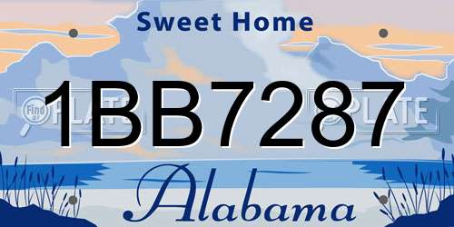 1BB7287 Alabama License Plate
