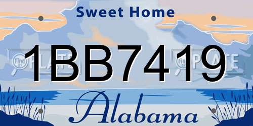1BB7419 Alabama License Plate