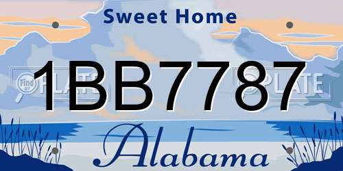1BB7787 Alabama License Plate