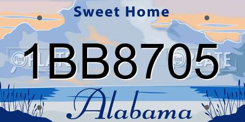 1BB8705 Alabama License Plate