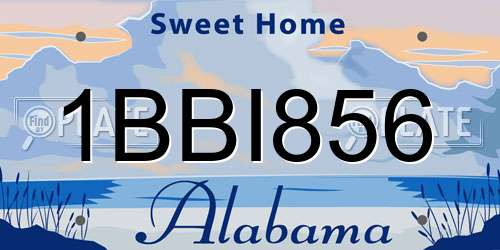 1BBI856 Alabama License Plate