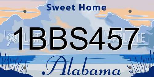 1BBS457 Alabama License Plate