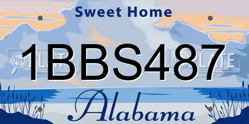 1BBS487 Alabama License Plate