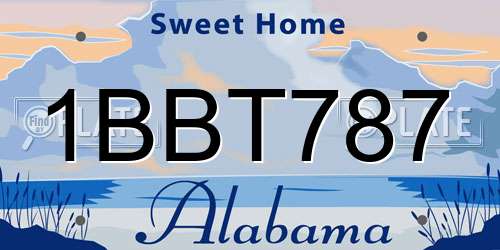 1BBT787 Alabama License Plate