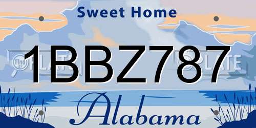 1BBZ787 Alabama License Plate