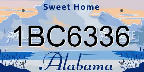 1BC6336 Alabama License Plate