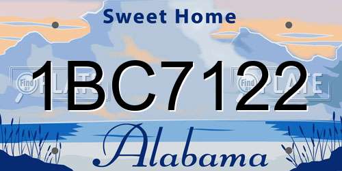 1BC7122 Alabama License Plate