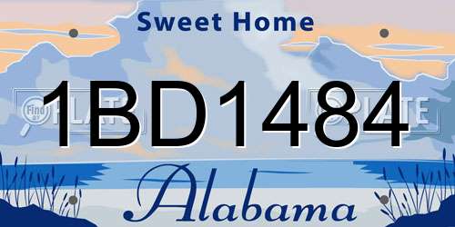 1BD1484 Alabama License Plate