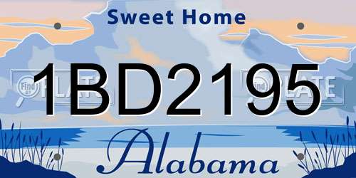 1BD2195 Alabama License Plate