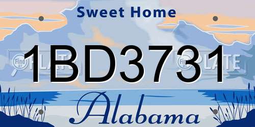 1BD3731 Alabama License Plate