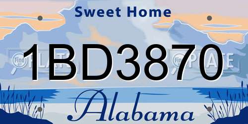 1BD3870 Alabama License Plate