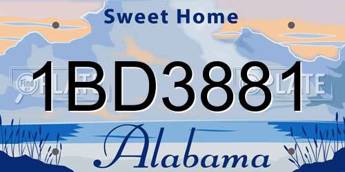 1BD3881 Alabama License Plate