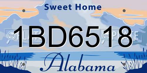 1BD6518 Alabama License Plate