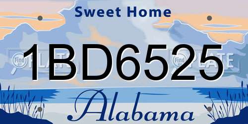 1BD6525 Alabama License Plate