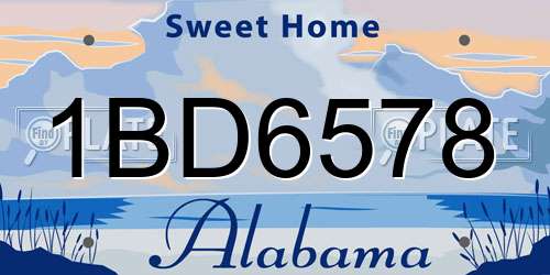 1BD6578 Alabama License Plate