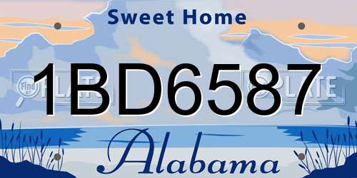 1BD6587 Alabama License Plate