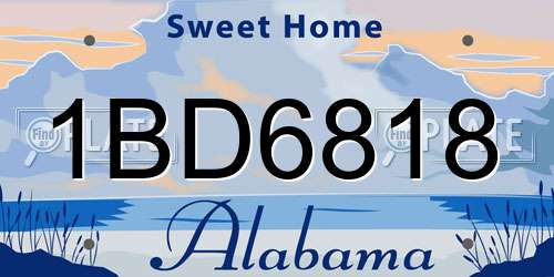 1BD6818 Alabama License Plate
