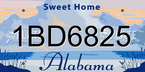 1BD6825 Alabama License Plate