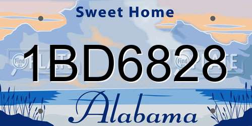 1BD6828 Alabama License Plate