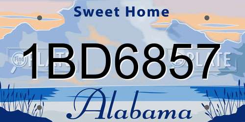 1BD6857 Alabama License Plate
