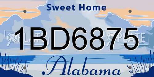 1BD6875 Alabama License Plate