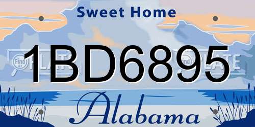 1BD6895 Alabama License Plate