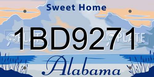 1BD9271 Alabama License Plate