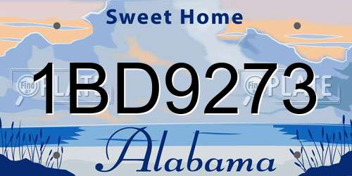 1BD9273 Alabama License Plate