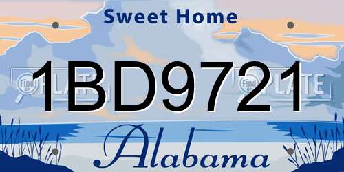 1BD9721 Alabama License Plate
