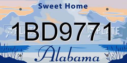 1BD9771 Alabama License Plate