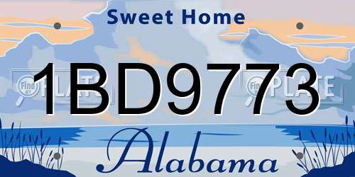 1BD9773 Alabama License Plate