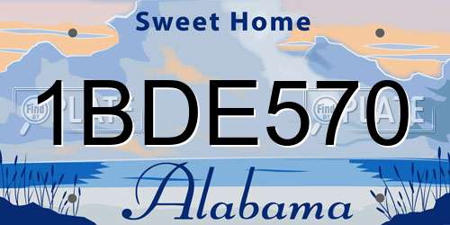 1BDE570 Alabama License Plate