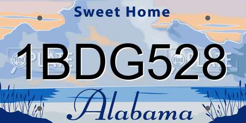 1BDG528 Alabama License Plate