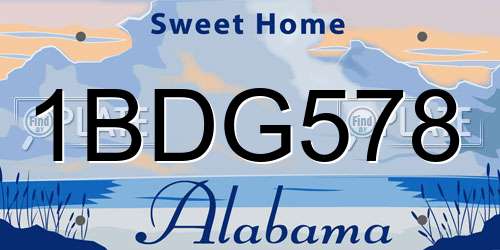 1BDG578 Alabama License Plate