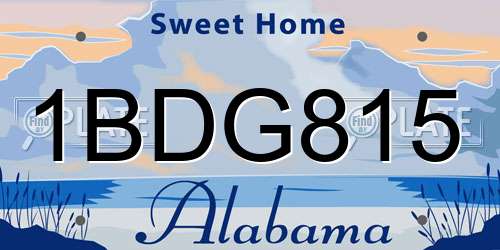1BDG815 Alabama License Plate
