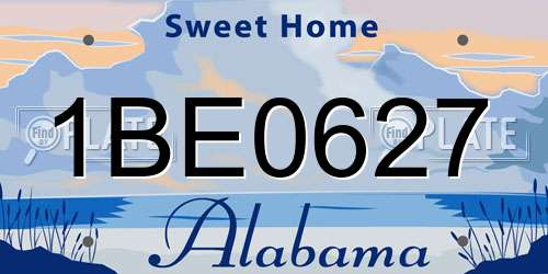 1BE0627 Alabama License Plate