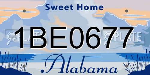 1BE0677 Alabama License Plate