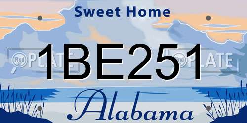 1BE251 Alabama License Plate