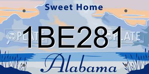 1BE281 Alabama License Plate