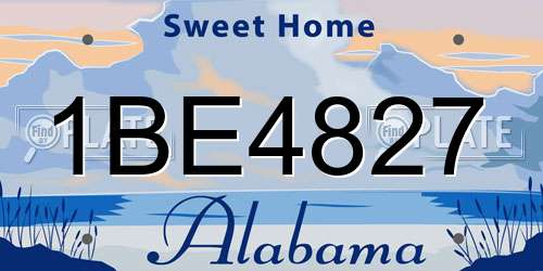 1BE4827 Alabama License Plate